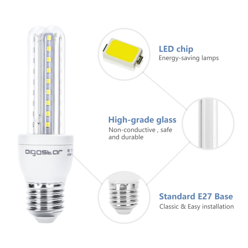 Bombilla LED B5 E27/8W/230V 6500K - Aigostar