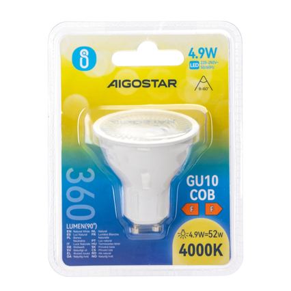Bombilla LED COB GU10/4,9W/230V 4000K - Aigostar