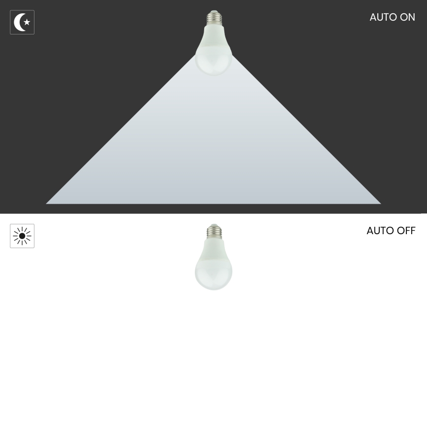 Bombilla LED con sensor crepuscular A60 E27/9W/230V 3000K