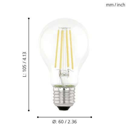 Bombilla LED con sensor VINTAGE A60 E27/6W/230V 3000K - Eglo 11886