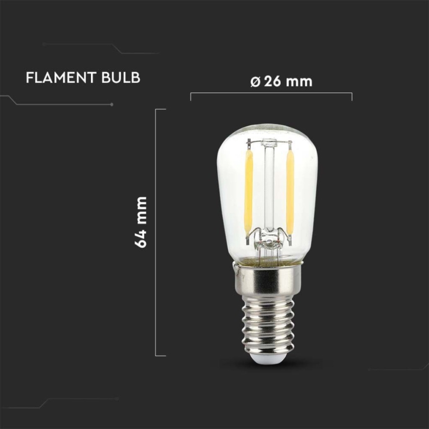 Bombilla LED de filamento ST26, casquillo E14 — 2 W, 230 V, 4000 K (blanco neutro)