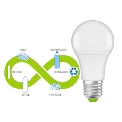 Bombilla LED de plástico reciclado A60 E27/8,5W/230V 2700K - Ledvance