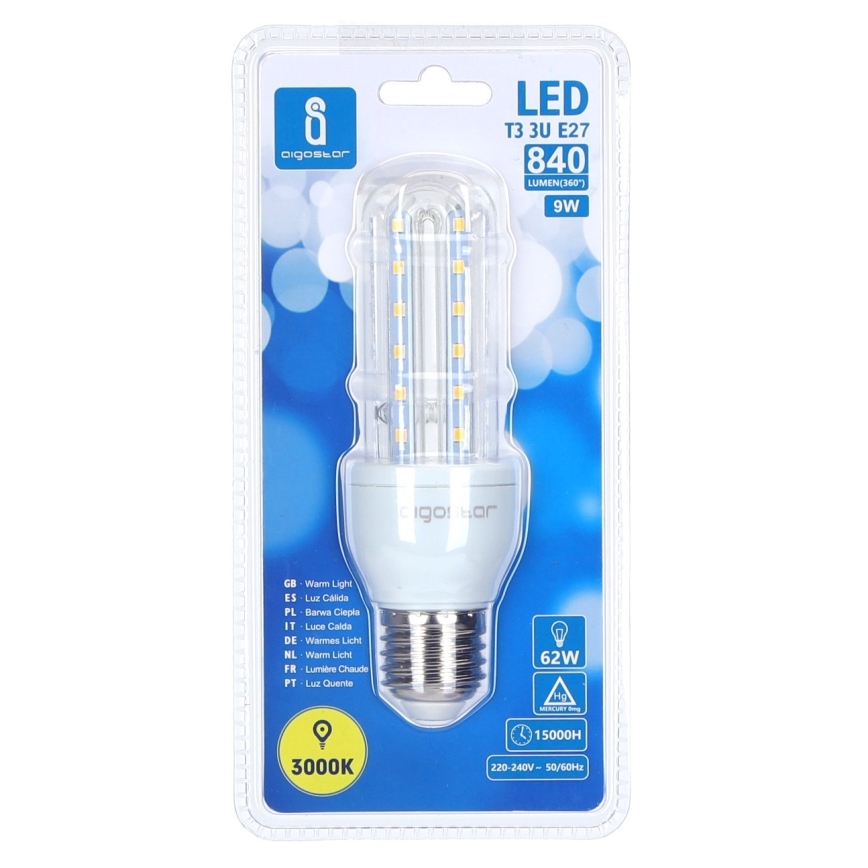 Bombilla LED E27/9W/230V 3000K - Aigostar