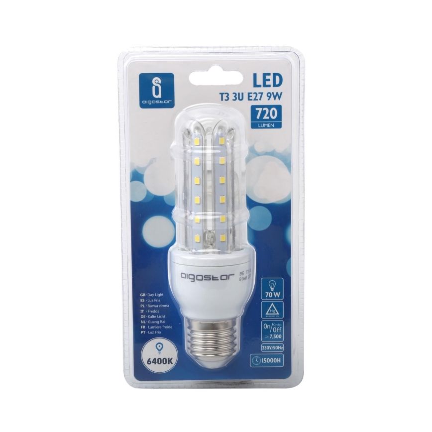 Bombilla LED E27/9W/230V 6500K - Aigostar