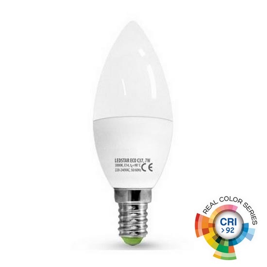Bombilla LED ECOLINE C37 E14/7W/230V 3000K CRI 92 - Brilagi