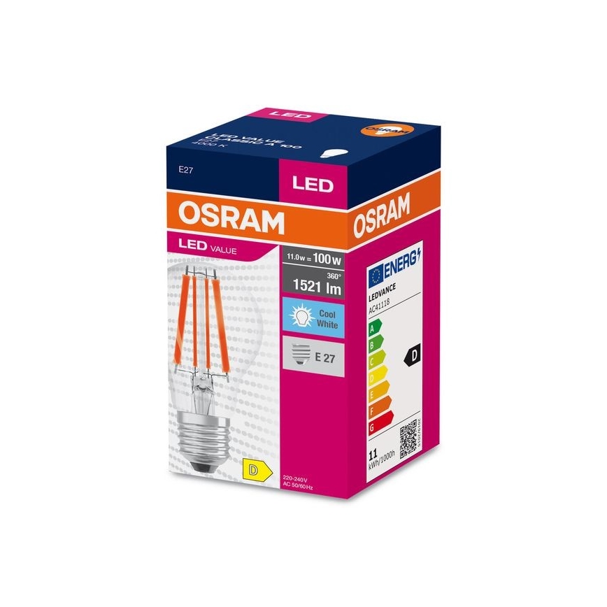 Bombilla LED FILAMENT A100 E27/11W/230V 4000K - Osram