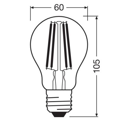 Bombilla LED FILAMENT A100 E27/11W/230V 4000K - Osram