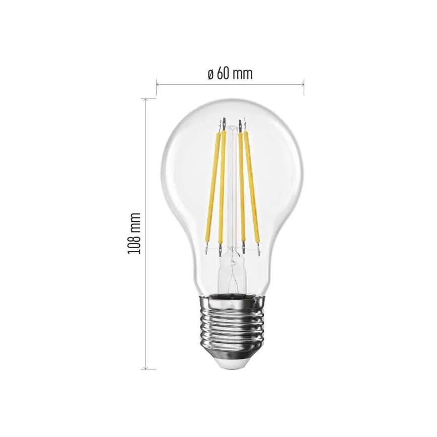 Bombilla LED FILAMENT A60 E27/3,8W/230V 4000K Clase energética A