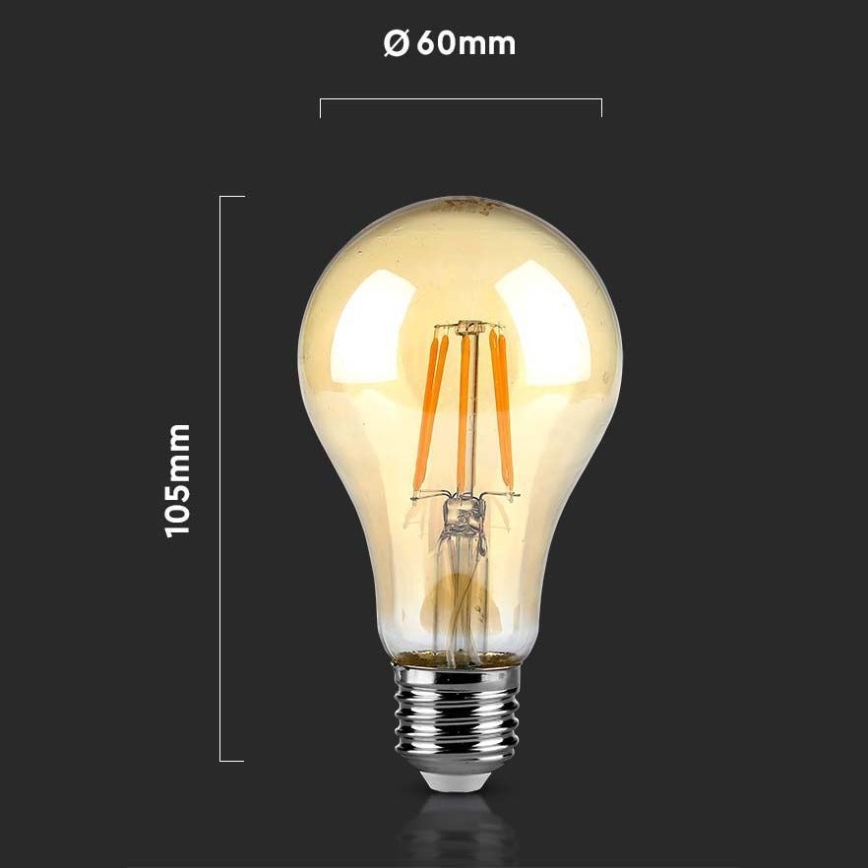 Bombilla LED FILAMENT AMBER A67 E27/10W/230V 2200K