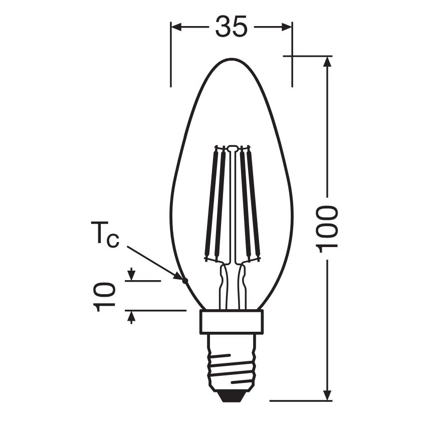 Bombilla LED FILAMENT B40 E14/4W/230V 2700K - Osram