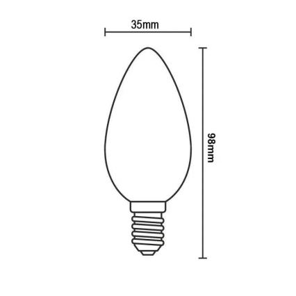 Bombilla LED WHITE FILAMENT C35 E14/4,5W/230V 3000K
