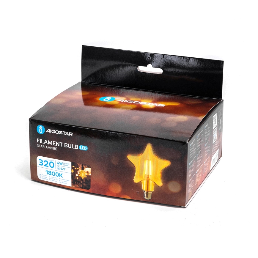 Bombilla LED FILAMENT E27/4W/230V 1800K estrella - Aigostar