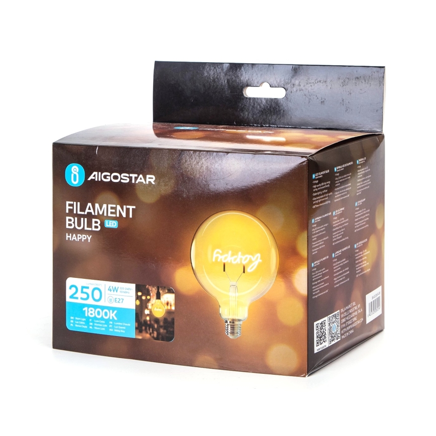 Bombilla LED FILAMENT E27/4W/230V 1800K happy - Aigostar