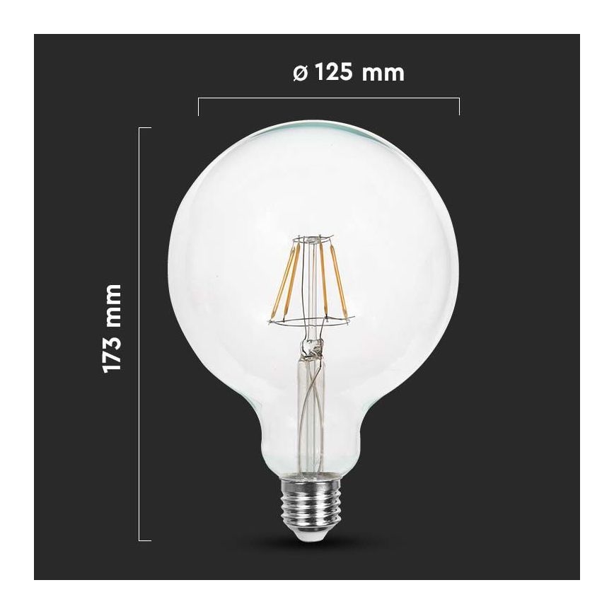 Bombilla LED FILAMENT G125 E27/12W/230V 3000K