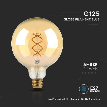 Bombilla LED FILAMENT G125 E27/5W/230V 1800K