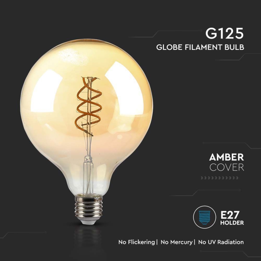 Bombilla LED FILAMENT G125 E27/6W/230V 1800K
