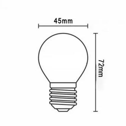 Bombilla LED FILAMENT G45 E27/2W/230V 3000K