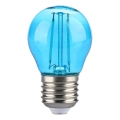 Bombilla LED FILAMENT G45 E27/2W/230V azul