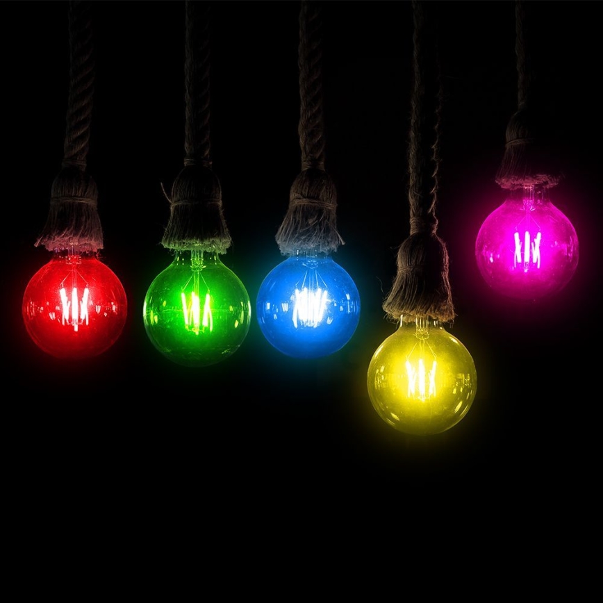 Bombilla LED FILAMENT G45 E27/2W/230V azul