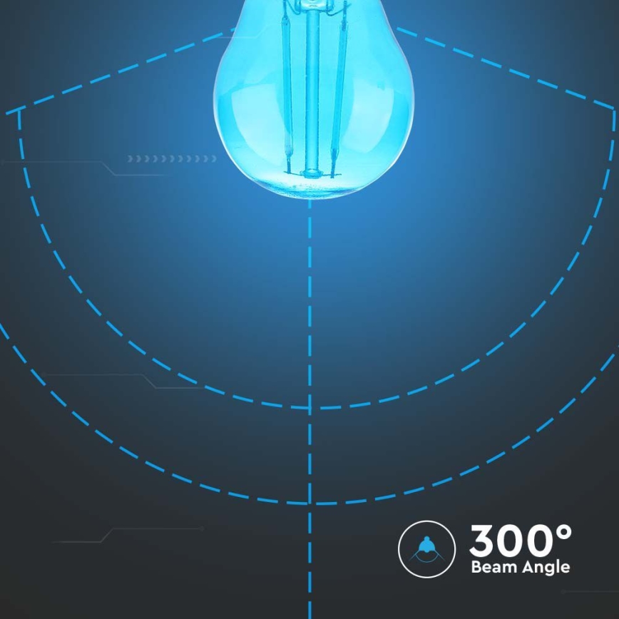 Bombilla LED FILAMENT G45 E27/2W/230V azul