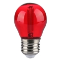Bombilla LED FILAMENT G45 E27/2W/230V rojo