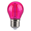 Bombilla LED FILAMENT G45 E27/2W/230V rosa