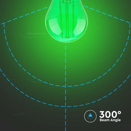 Bombilla LED FILAMENT G45 E27/2W/230V verde