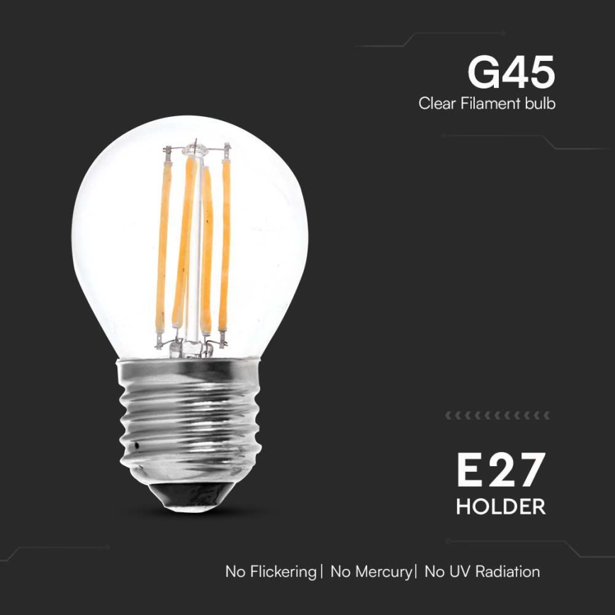 Bombilla LED FILAMENT G45 E27/6W/230V 3000K