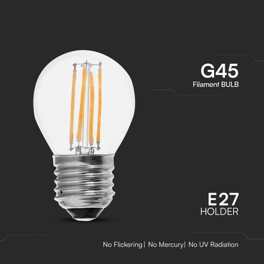 Bombilla LED FILAMENT G45 E27/6W/230V 6500K