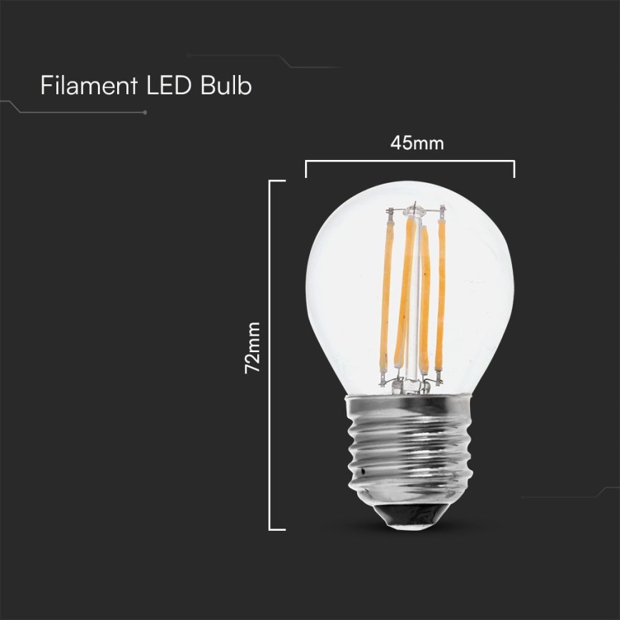 Bombilla LED FILAMENT G45 E27/6W/230V 6500K