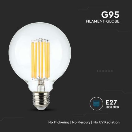 Bombilla LED FILAMENT G95 E27/6W/230V 3000K