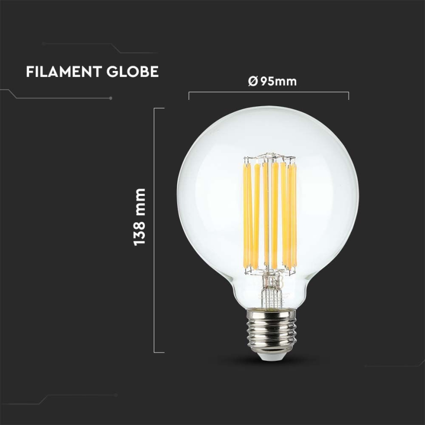 Bombilla LED FILAMENT G95 E27/6W/230V 3000K