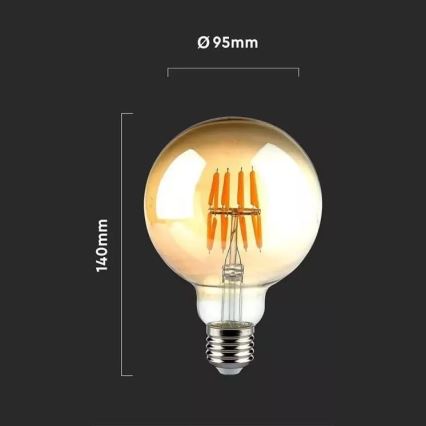 Bombilla LED FILAMENT G95 E27/8W/230V 2200K