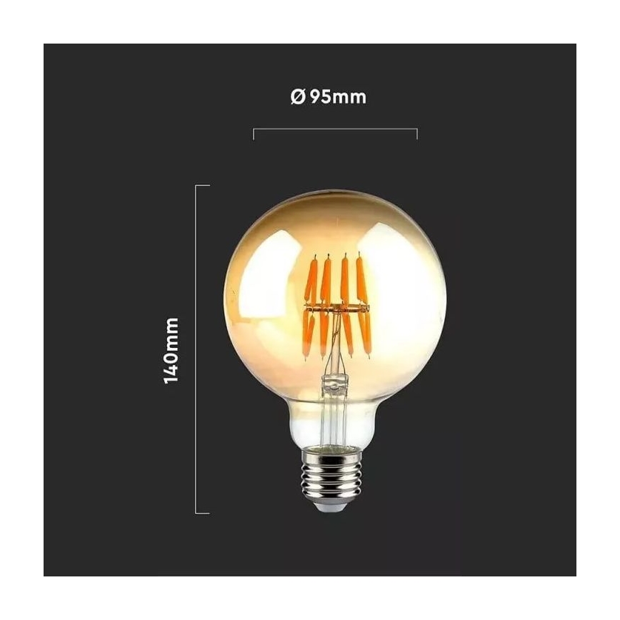 Bombilla LED FILAMENT G95 E27/8W/230V 2200K