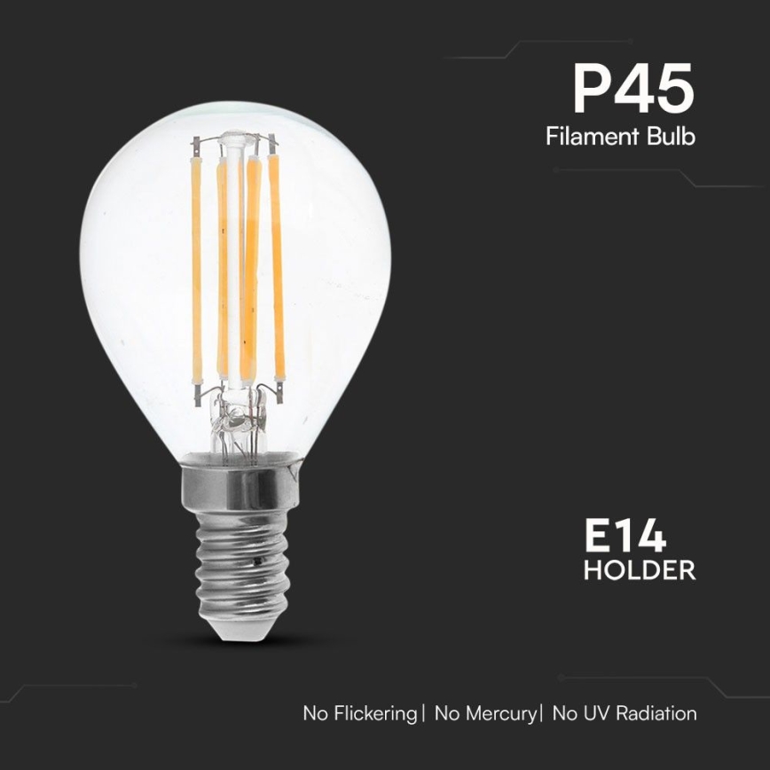 Bombilla LED FILAMENT P45 E14/6W/230V 4000K