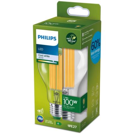 Bombilla LED FILAMENT Philips A60 E27/7,3W/230V 4000K
