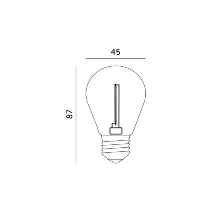 Bombilla LED FILAMENT ST45 E27/1W/230V 2700K