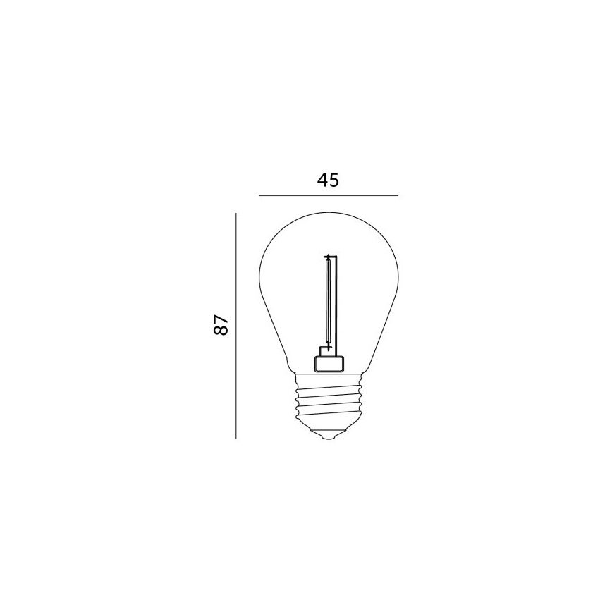 Bombilla LED FILAMENT ST45 E27/1W/230V 2700K