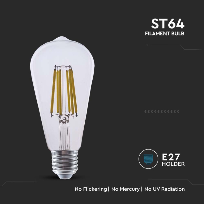 Bombilla LED FILAMENT ST64 E27/4W/230V 3000K Clase energética A