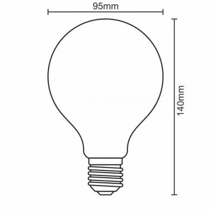 Bombilla LED FILAMENT VINTAGE G95 E27/4W/230V 2000K
