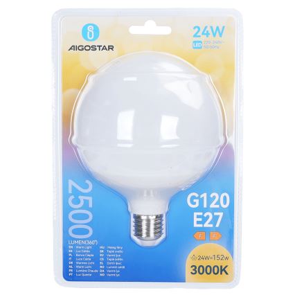 Bombilla LED G120 E27/24W/230V 3000K - Aigostar