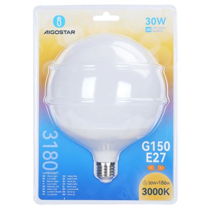 Bombilla LED G150 E27/30W/230V 3000K - Aigostar