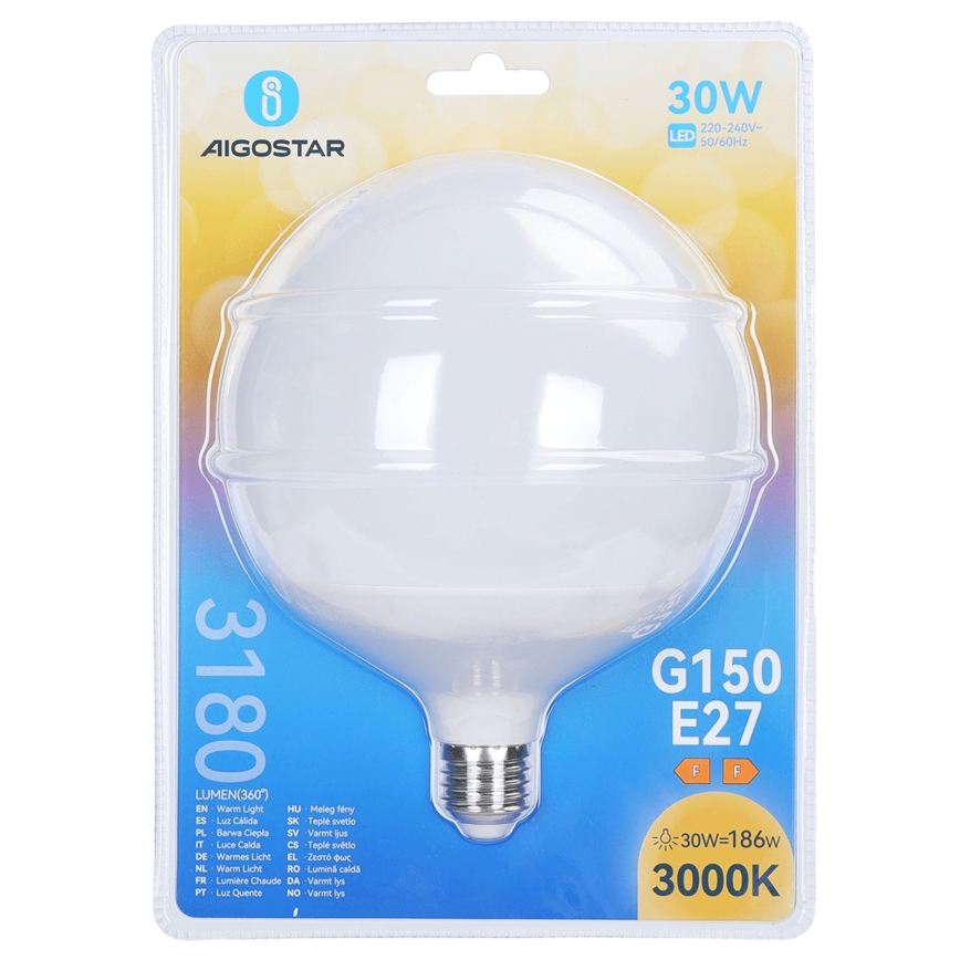 Bombilla LED G150 E27/30W/230V 3000K - Aigostar