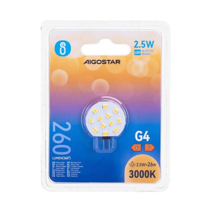 Bombilla LED G4/2,5W/12V 3000K - Aigostar