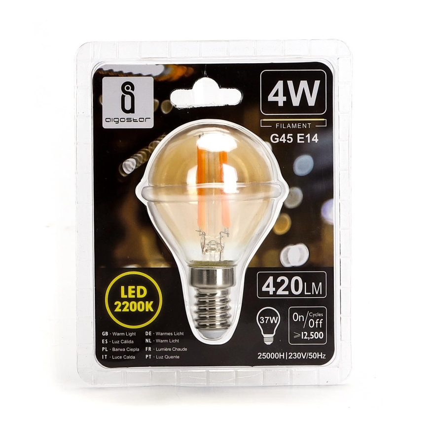 Bombilla LED G45 E14/4W/230V 2200K - Aigostar