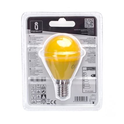 Bombilla LED G45 E14/4W/230V amarilla - Aigostar