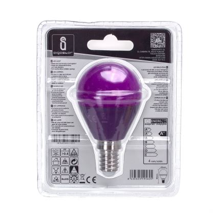 Bombilla LED G45 E14/4W/230V violeta - Aigostar