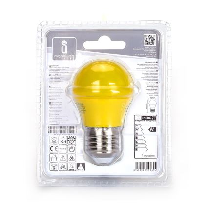 Bombilla LED G45 E27/4W/230V amarillo - Aigostar