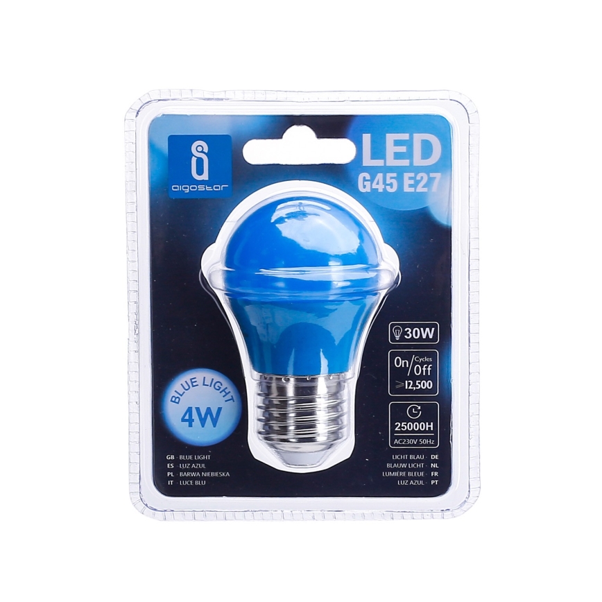 Bombilla LED G45 E27/4W/230V azul - Aigostar