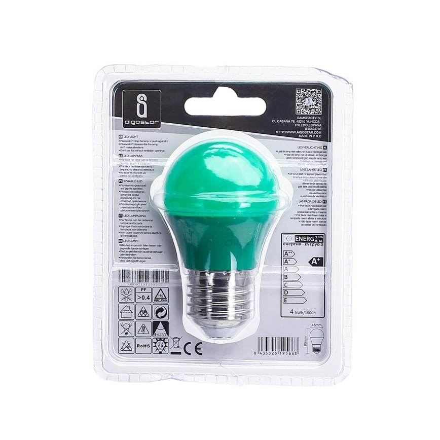 Bombilla LED G45 E27/4W/230V verde - Aigostar